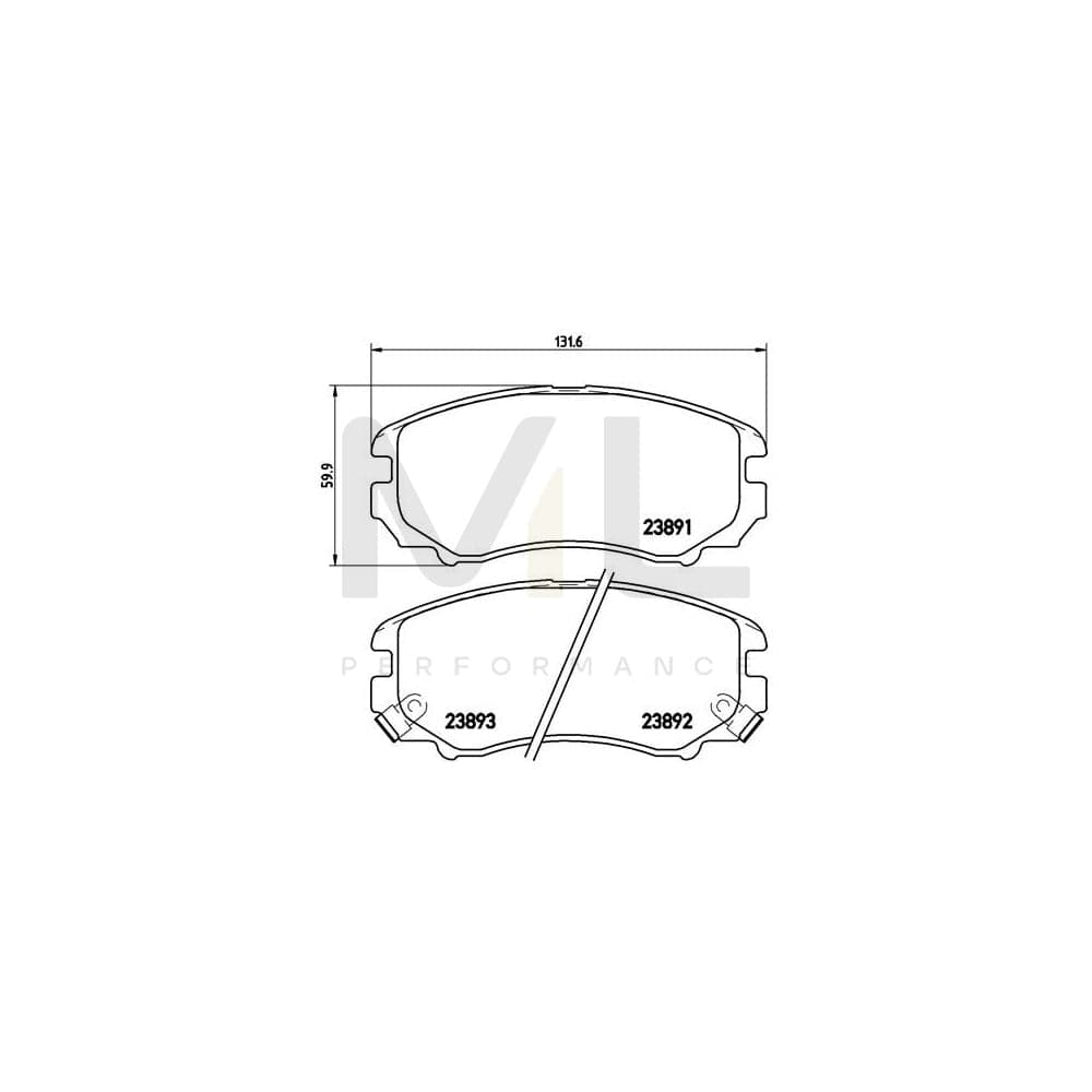 Brembo P 30 018X Brake Pad Set With Acoustic Wear Warning