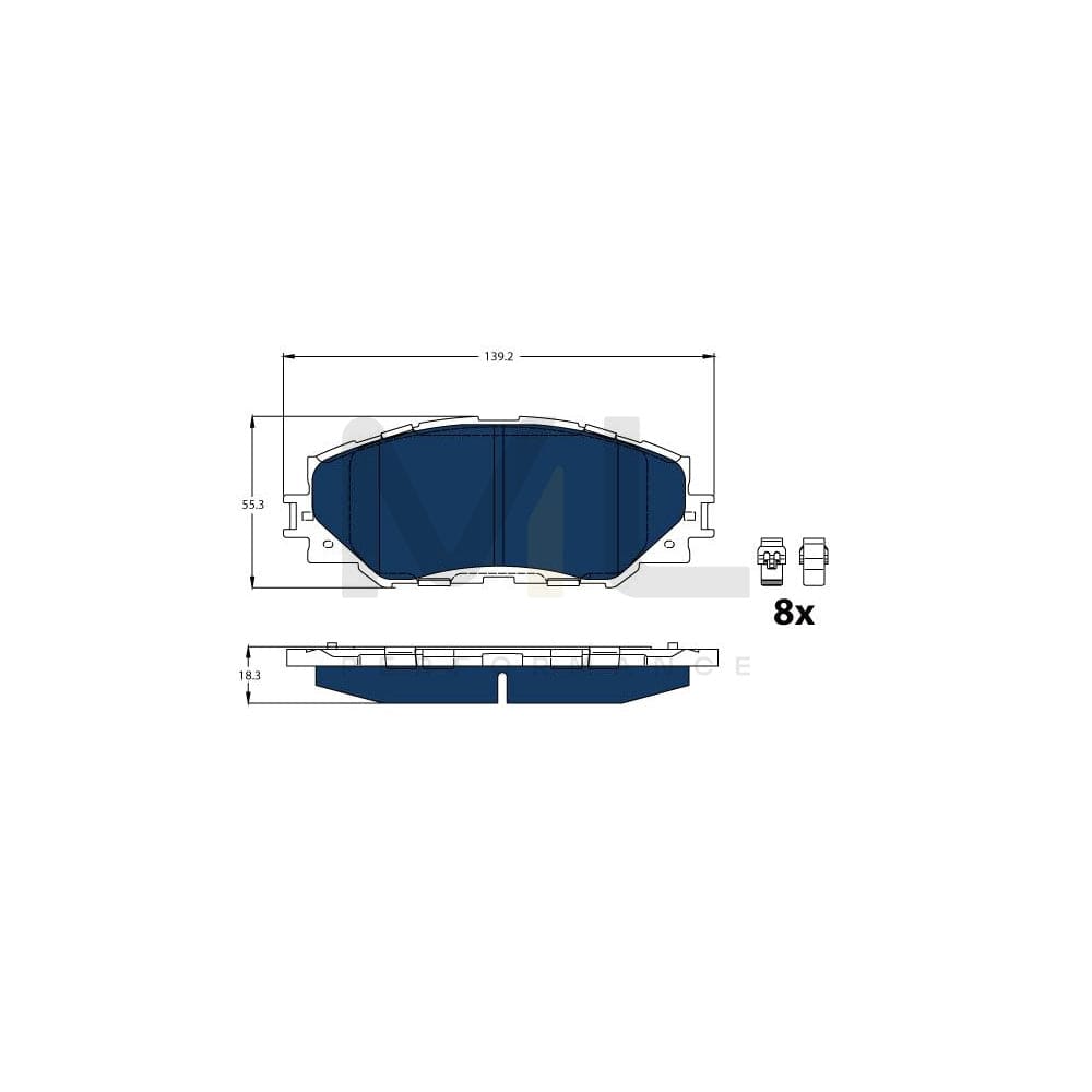 TRW Gdb3425Bte Brake Pad Set Not Prepared For Wear Indicator, With Accessories | Performance Parts Direct Car Parts