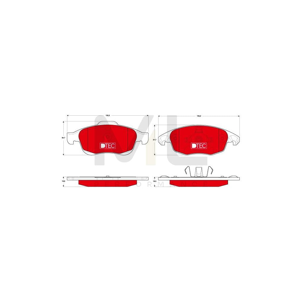 TRW Dtec Cotec Gdb1690Dte Brake Pad Set Not Prepared For Wear Indicator | Performance Parts Direct Car Parts