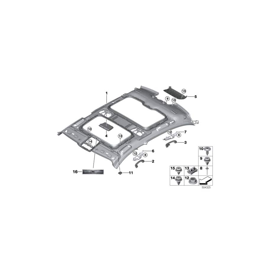 Genuine BMW 51447418916 G12 Roofliner Slide/Tilt Sunroof Alcantara CANBERRABEIGE (Inc. M760LiX, 750LiX & 740LiX)