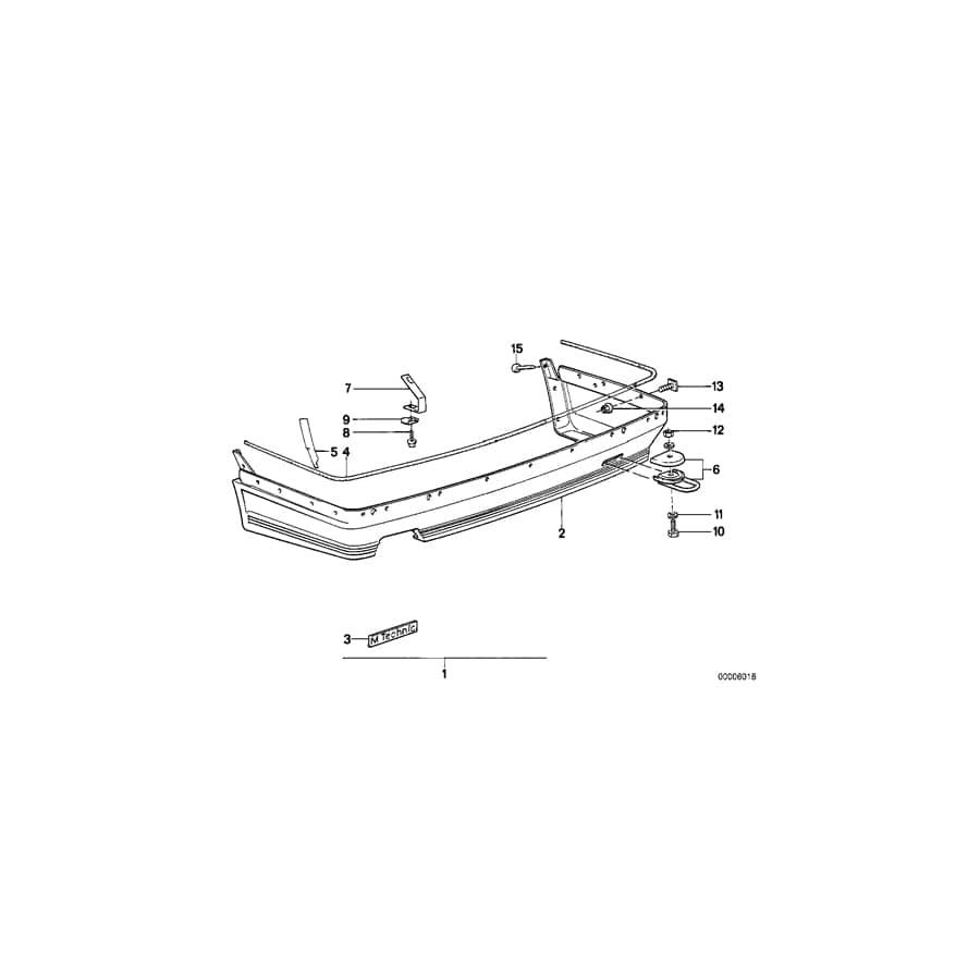 Genuine BMW 51711926202 E30 Foil Right M TECHNIC (Inc. 320i, 325e & 323i)
