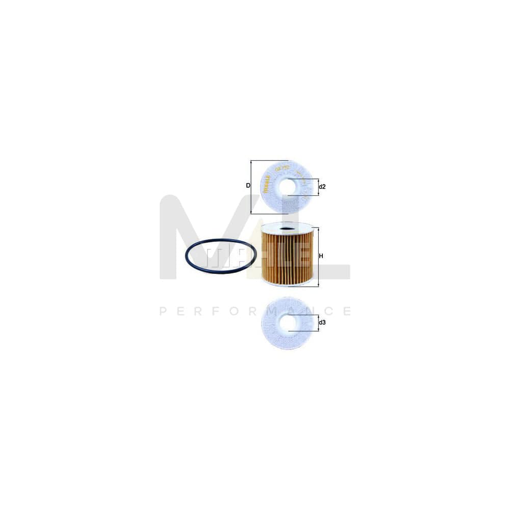 MAHLE ORIGINAL OX 192D Oil Filter Filter Insert | Performance Parts DirectCar Parts