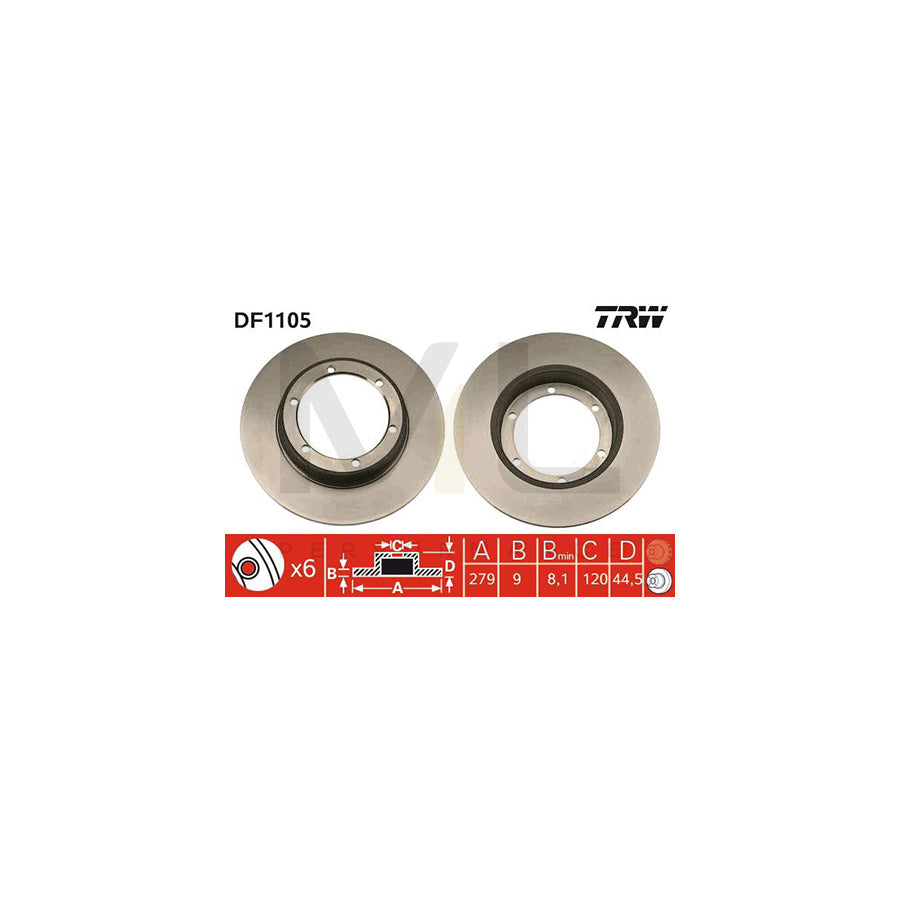 TRW DF1105 Brake Disc Solid | Performance Parts Direct Car Parts