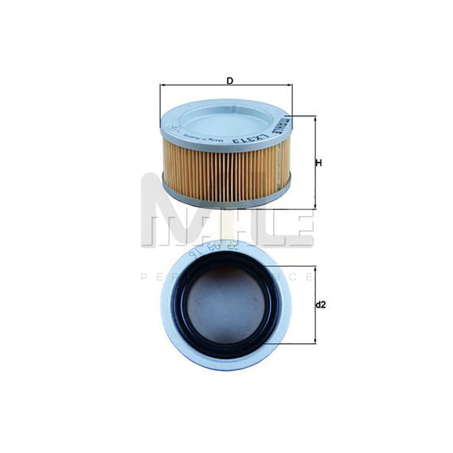 MAHLE ORIGINAL LX 313 Air Filter Filter Insert | Performance Parts DirectCar Parts