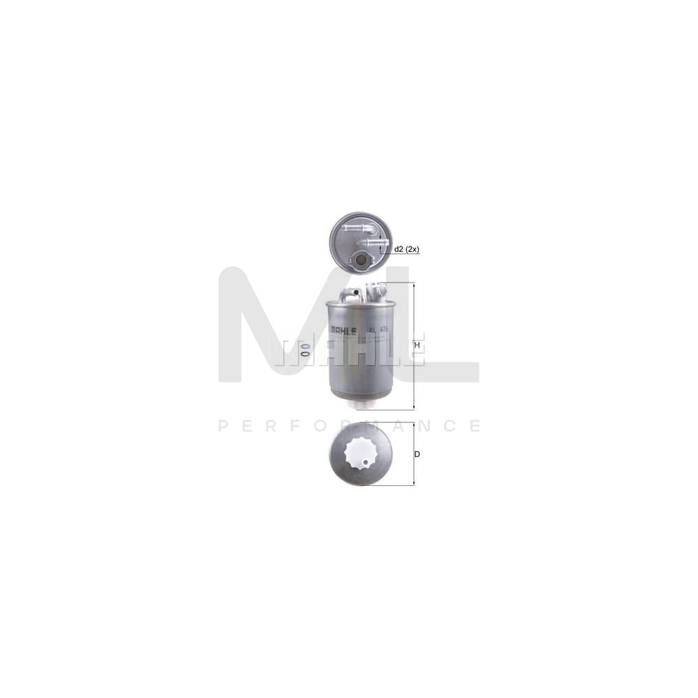 MAHLE ORIGINAL KL 476D Fuel filter In-Line Filter | Performance Parts DirectCar Parts