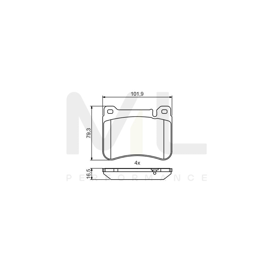 Bosch 0986495471 Brake Pad Set BP2103 | Performance Parts Direct Car Parts