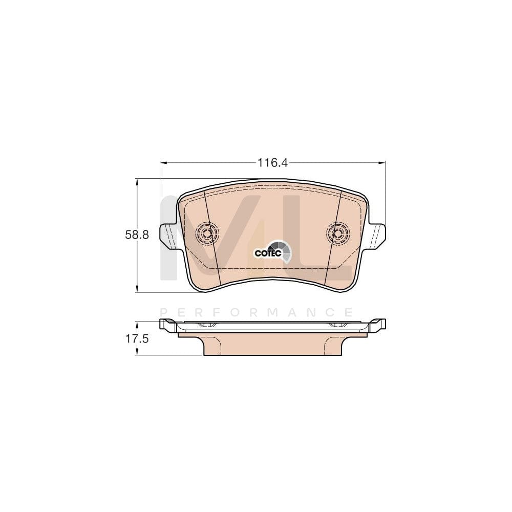 TRW Gdb2000 Brake Pad Set For Audi Q5 (8Rb) Cotec, Not Prepared For Wear Indicator | Performance Parts Direct Car Parts