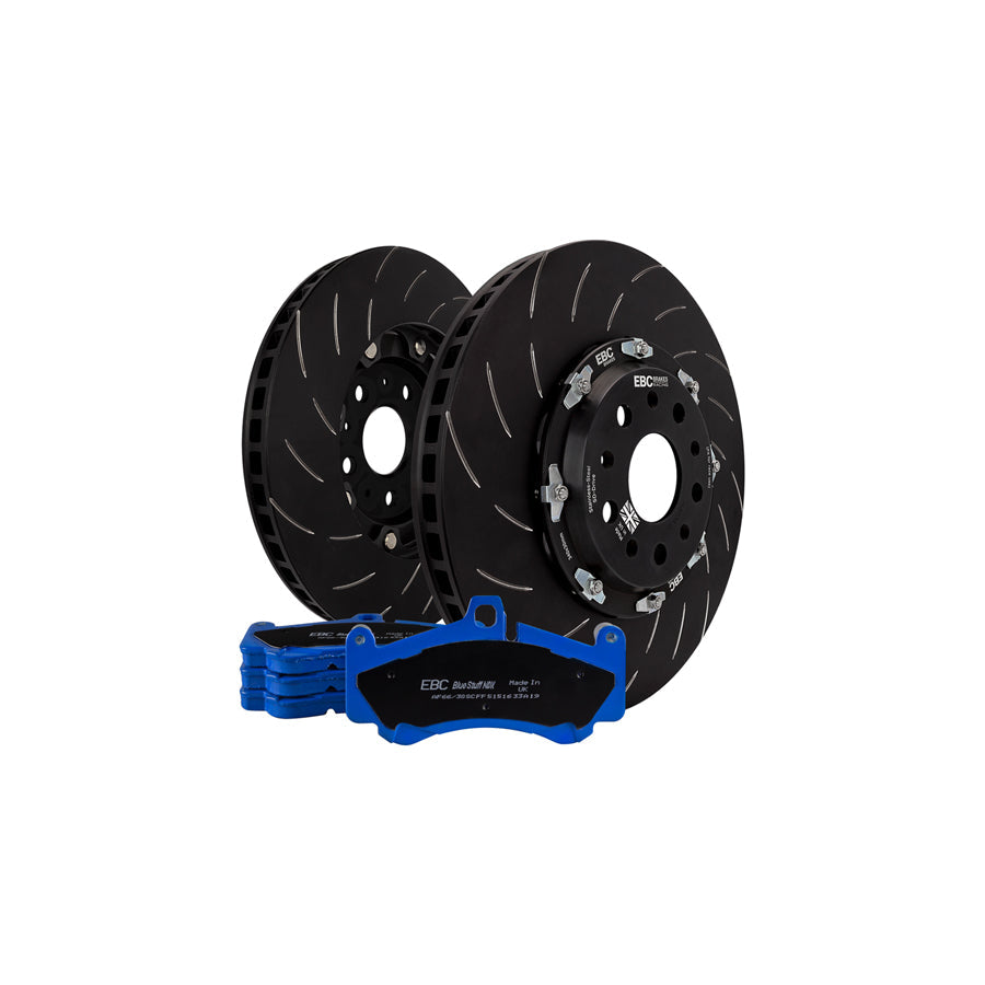 EBC P2DK024B Dodge Front Kit Bluestuff Pads & 2-Piece Fully-Floating Discs - Brembo Caliper (Inc. Challenger & Charger)