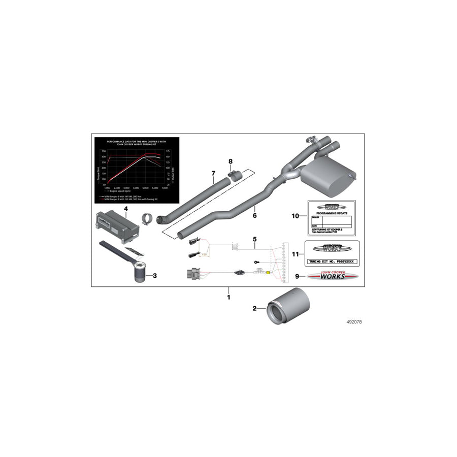 Genuine BMW 11122359628 F56 F55 Tuningkit "JCW" (Inc. Cooper S) |