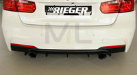 Rieger 00053467 BMW 3 Series F30 F31 Rear Diffuser for Original Tailpipe Left & RIght -  Matte Black