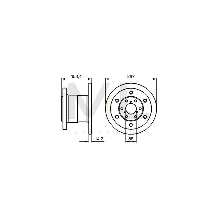 BOSCH 0 986 478 647 Brake Disc Solid, Oiled | Performance Parts Direct Car Parts