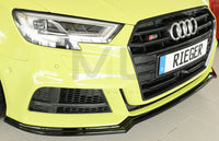 Rieger 00088169 Audi 8V Front Splitter (A3 & S3) - Glossy Black