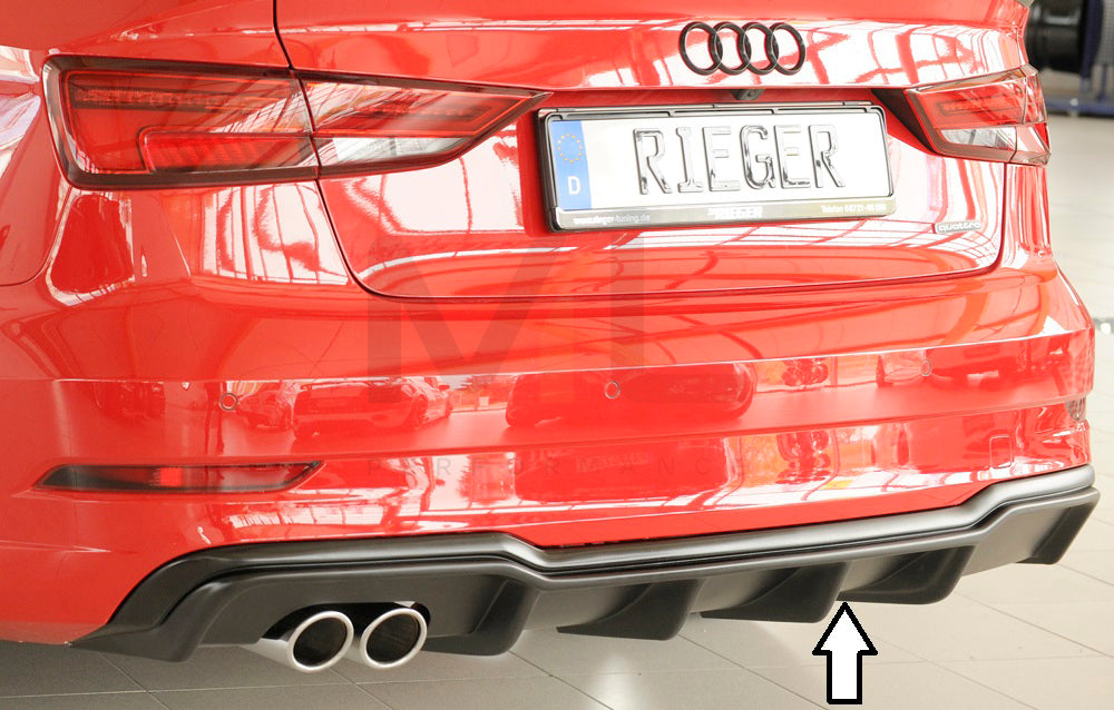 Rieger 00056824 Audi 8V A3 Rear Diffuser for Twin Tailpipe Left -  Matte Black