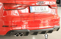 Rieger 00056824 Audi 8V A3 Rear Diffuser for Twin Tailpipe Left -  Matte Black