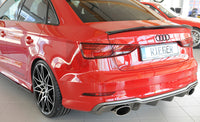 Rieger 00099617 Audi 8V Rear Diffuser for Sport Tailpipe Left & Right (A3 & S3) - Carbon-Look