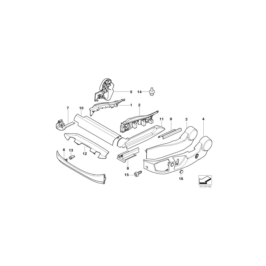 Genuine BMW 52107068505 E65 E61 Attachment Rail, Cover, Left SCHWARZ (Inc. 528i, 730Li & 535xi)