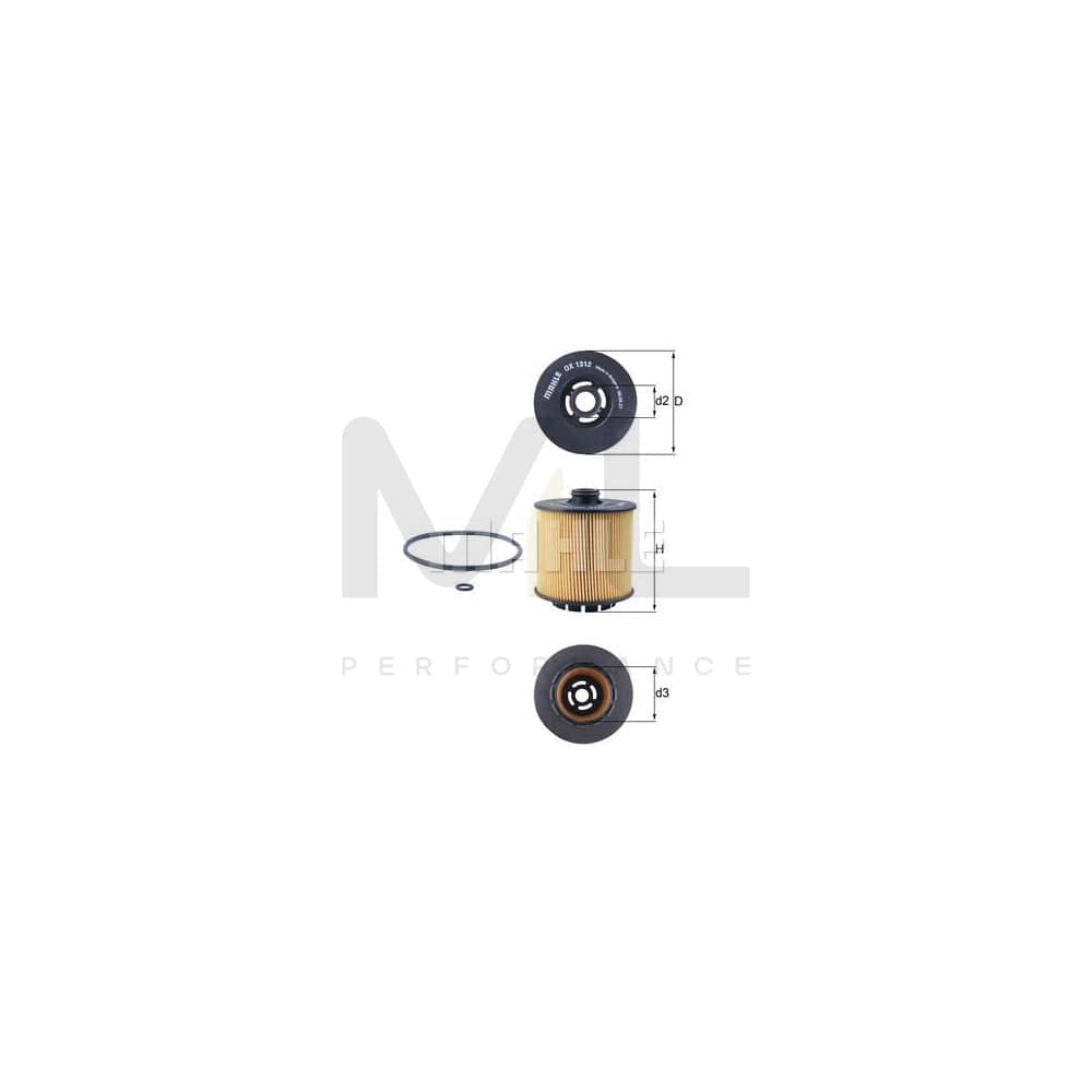 MAHLE ORIGINAL OX 1312D Oil Filter Filter Insert | Performance Parts DirectCar Parts