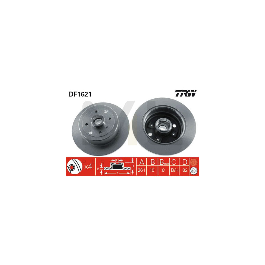 TRW DF1621 Brake Disc Solid | Performance Parts Direct Car Parts