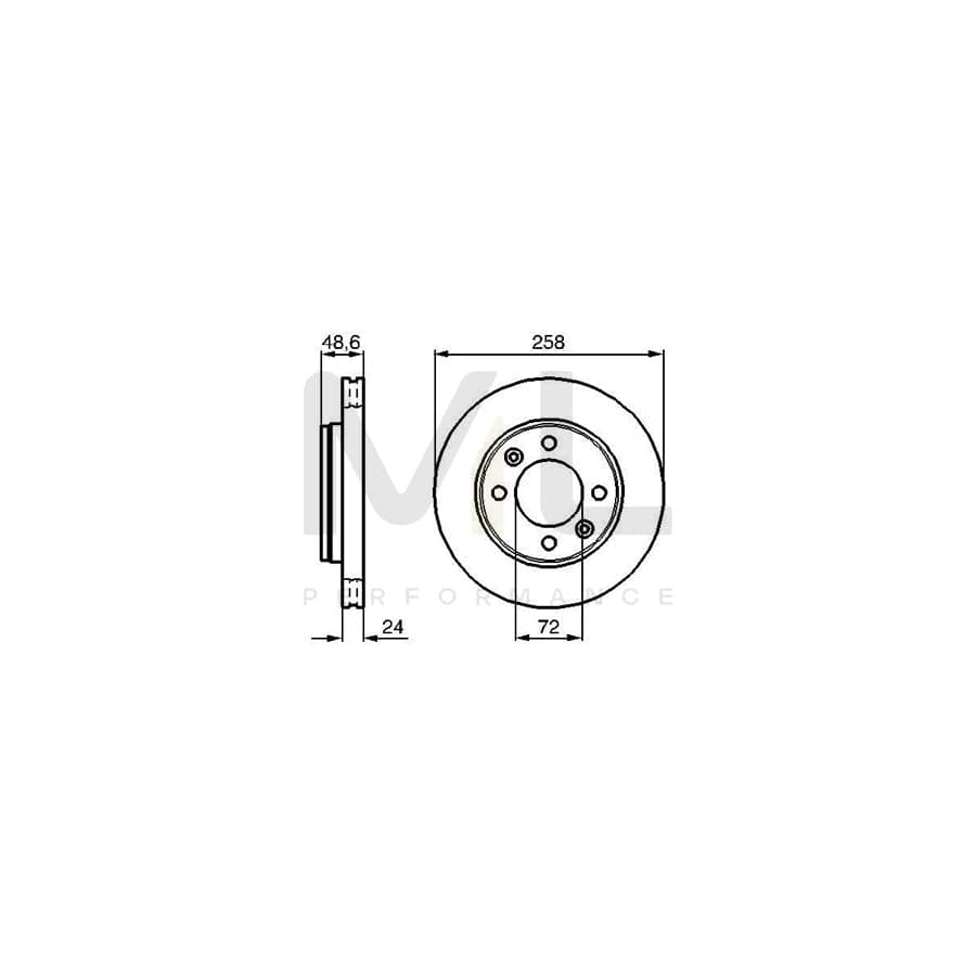 BOSCH 0 986 479 008 Brake Disc Internally Vented, Vented, Oiled, with bolts/screws | Performance Parts Direct Car Parts