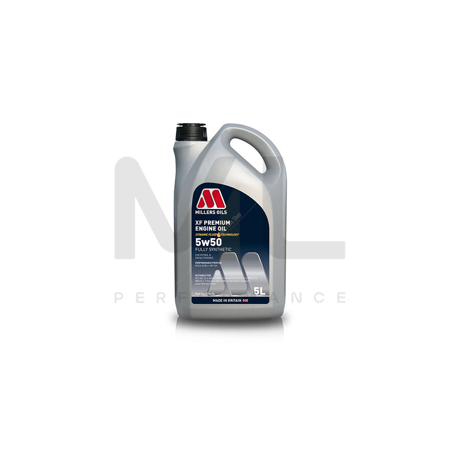 Millers Oils 7726GG XF Premium 5W-50 Fully Synthetic Engine Oil 5l