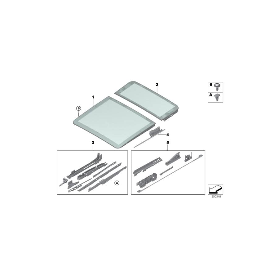 Genuine BMW 54107490094 RR31 F15 MechanisGlass Cover, Rear (Inc. X5)