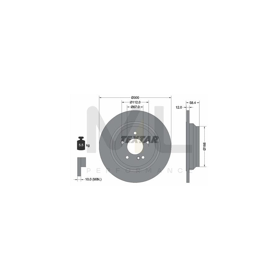 TEXTAR PRO 92176503 Brake Disc Solid, Coated, without wheel hub, without wheel studs | Performance Parts Direct Car Parts