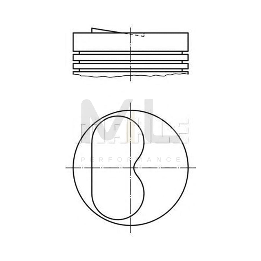 MAHLE ORIGINAL 009 12 01 Piston 83 mm, with piston rings, with piston ring carrier | Performance Parts DirectCar Parts