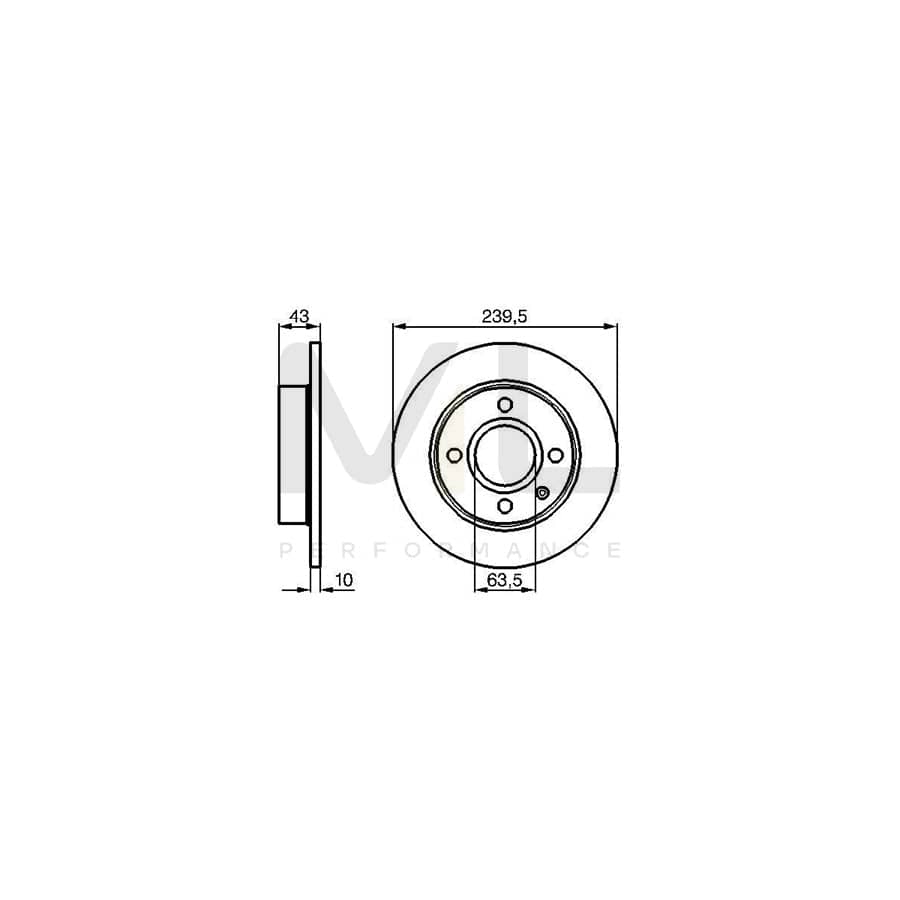 BOSCH 0 986 478 501 Brake Disc Solid, Oiled | Performance Parts Direct Car Parts
