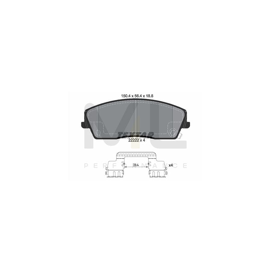 TEXTAR 2222201 Brake pad set with acoustic wear warning, with accessories | Performance Parts Direct Car Parts
