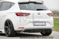 Rieger 00088068 SEAT 5F Leon Rear Diffuser for Twin Tailpipe Left & Right - Glossy Black