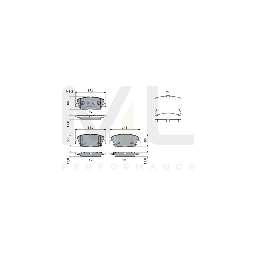 Bosch 0986494671 Brake Pad Set BP1666 | Performance Parts Direct Car Parts