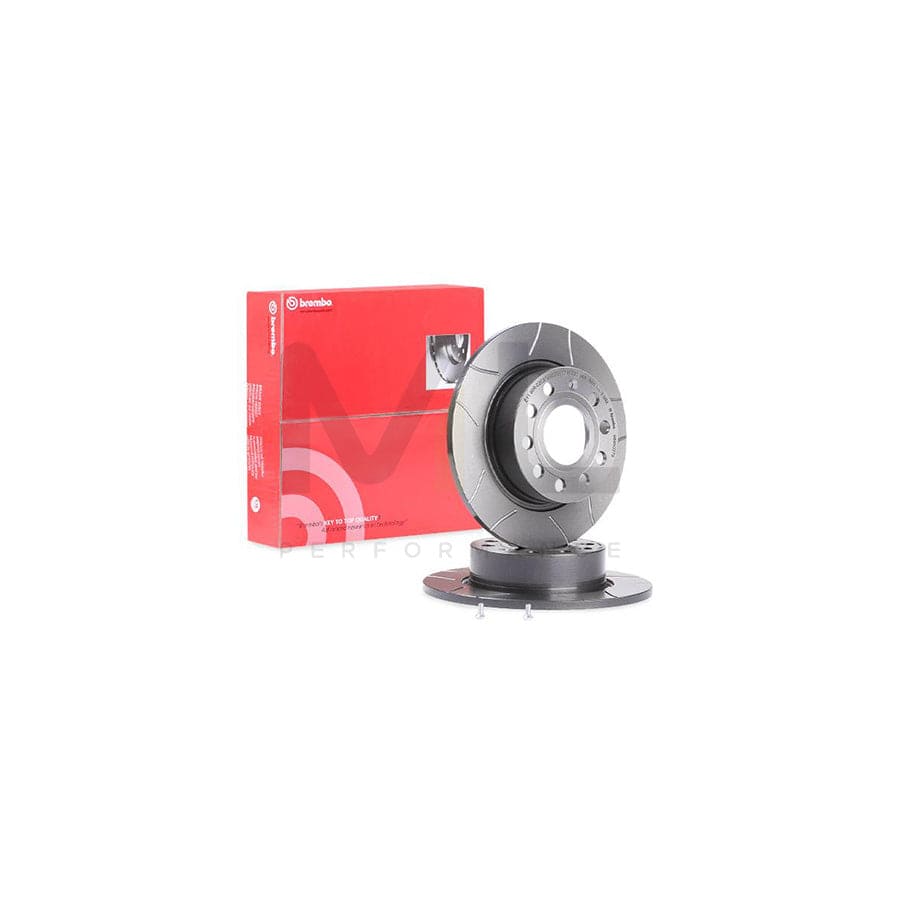 BREMBO 08.9502.75 Brake Disc Slotted, Solid, Coated, with bolts/screws  - 1 piece