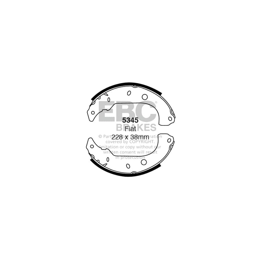 EBC 5345 Fiat Rear Brake Shoes - ATE / Girling/TRW Caliper (Inc. Marea, Tempra, Tipo)