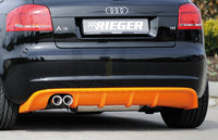 Rieger 00056776 Audi 8P A3 Rear Diffuser for Twin Tailpipe Left -  Matte Black