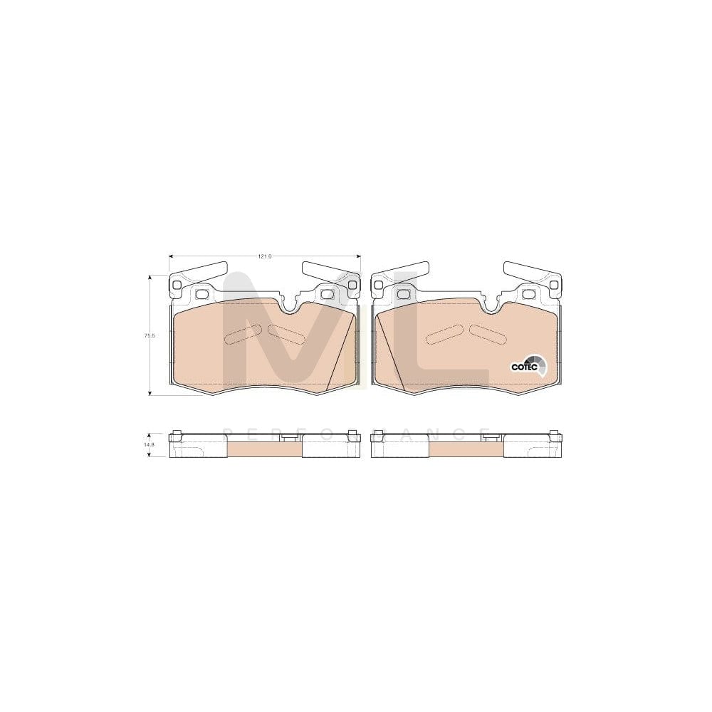 TRW Cotec Gdb1948 Brake Pad Set Prepared For Wear Indicator | Performance Parts Direct Car Parts