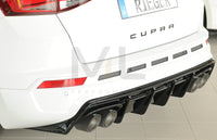 Rieger 00088231 SEAT 5FP Ateca Cupra Rear Diffuser - Glossy Black