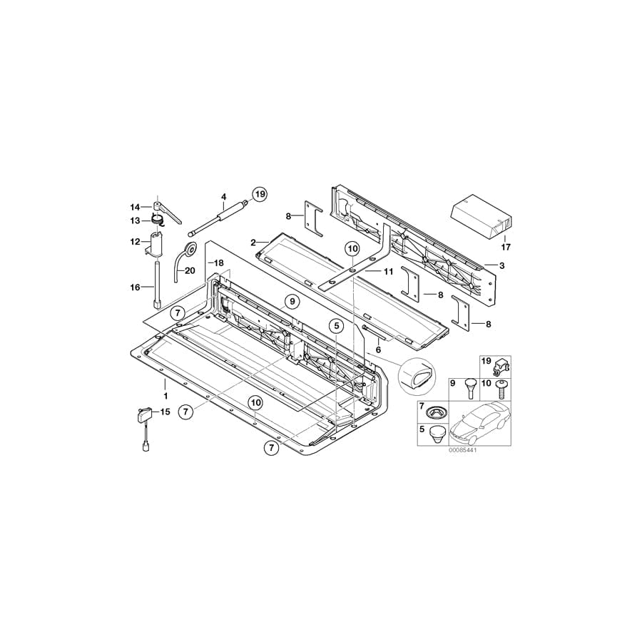 Genuine BMW 54318236838 E64 E46 Base Plate HINTEN (Inc. 645Ci, 325Ci & 320Ci)