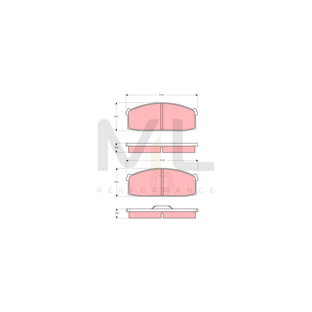 TRW Gdb213 Brake Pad Set Not Prepared For Wear Indicator | Performance Parts Direct Car Parts