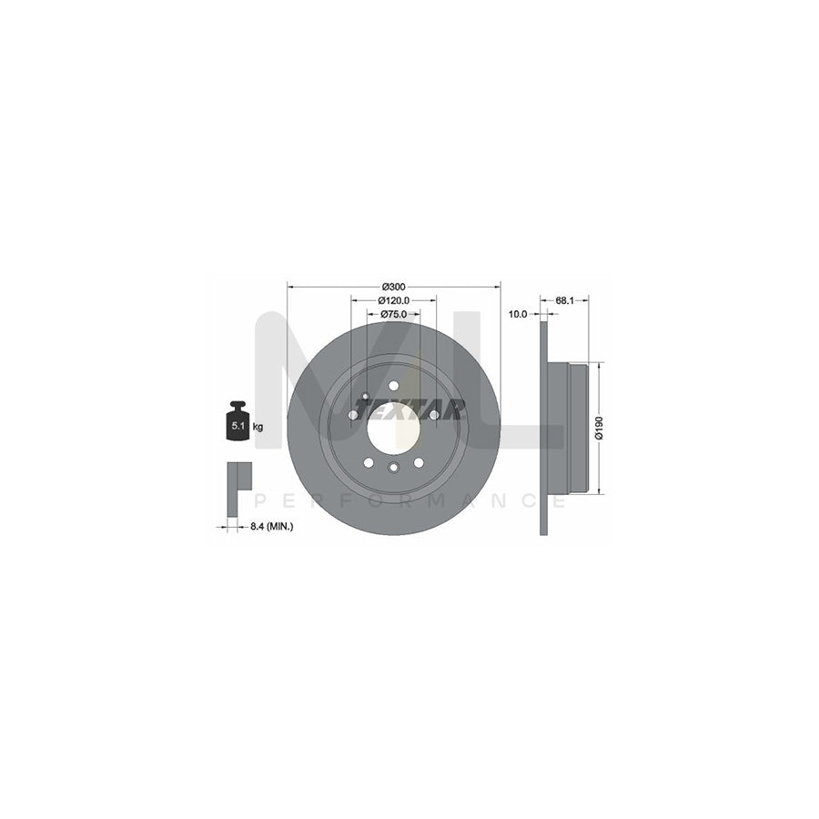 TEXTAR 92042600 Brake Disc for BMW 7 (E32) Solid, without wheel hub, without wheel studs | Performance Parts Direct Car Parts
