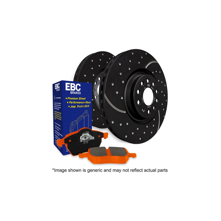 EBC PD15KR143 BMW E46 Orangestuff Rear Brake Pad & GD Disc Kit - ATE Caliper