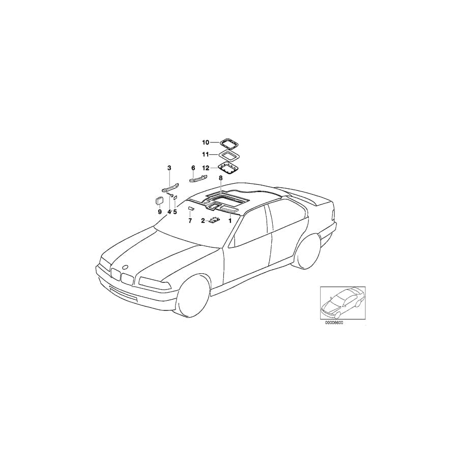 Genuine BMW 51448173534 E36 Headliner, Sunroof BEIGE (Inc. 318tds, 318i & 325i)