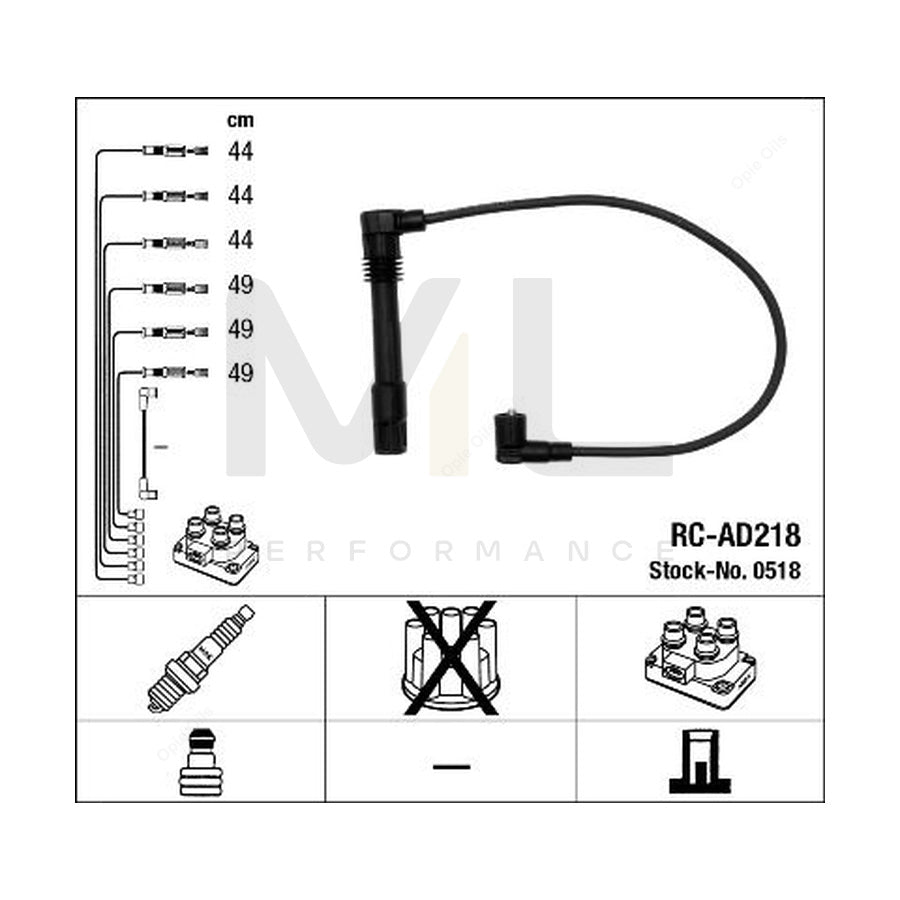 NGK Ignition Cable Kit RC-AD218 (NGK0518)