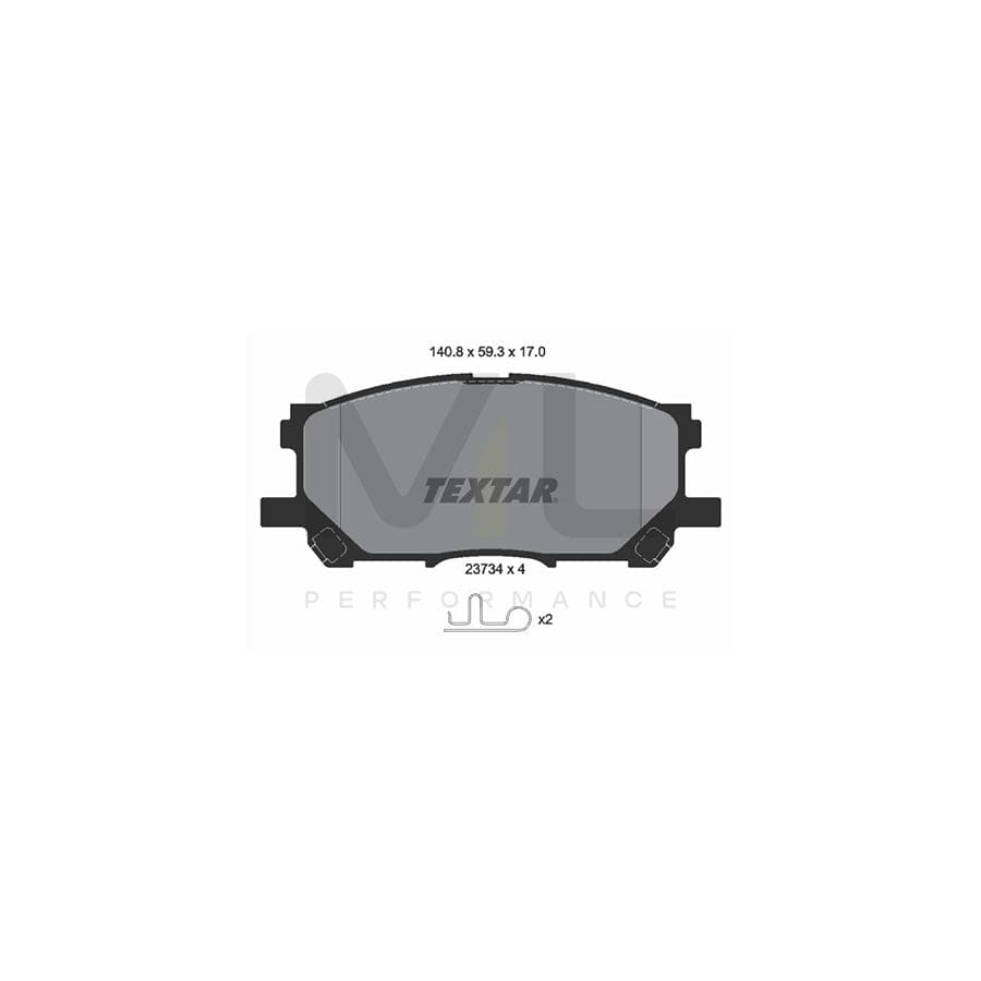 TEXTAR 2373401 Brake pad set not prepared for wear indicator