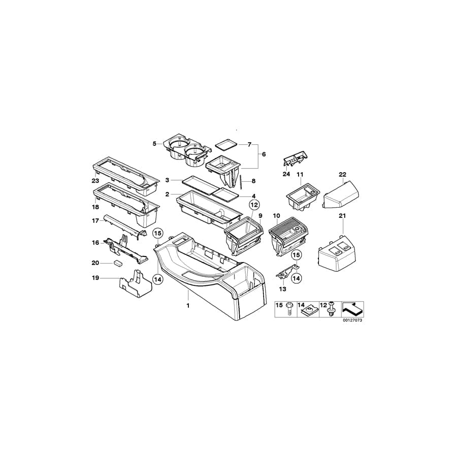Genuine BMW 51167000481 E46 Insert For Telephone Console GRAU (Inc. 316i, 328i & 330Ci)