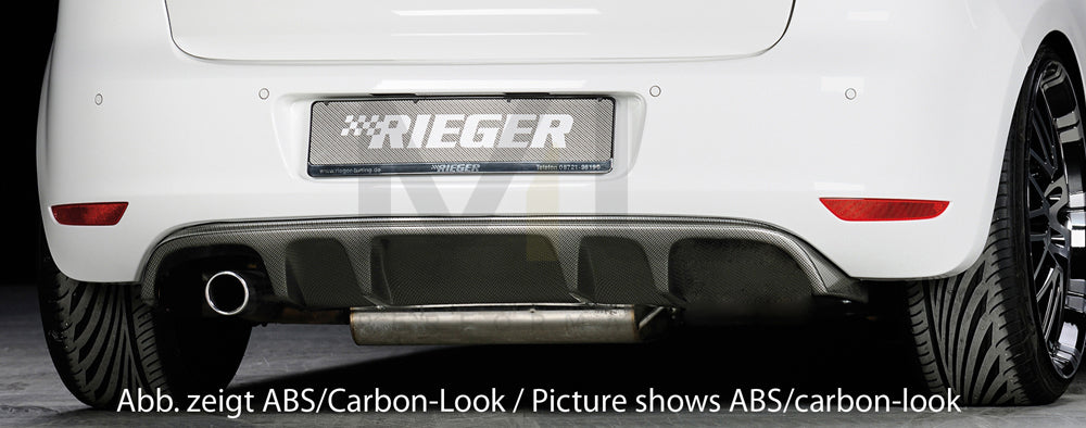 Rieger 00099801 VW Mk6 Golf Rear Diffuser for Original Tailpipe Left - Carbon-Look