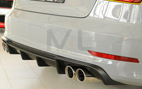Rieger 00056808 Audi 8V A3 Rear Diffuser for Twin Tailpipe Left & Right -  Matte Black