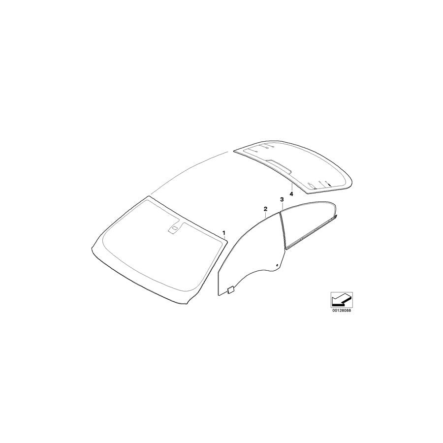 Genuine BMW 51367069222 E63 Side Window, Green Fixed, Rear Right (Inc. 630i, 650i & M6)