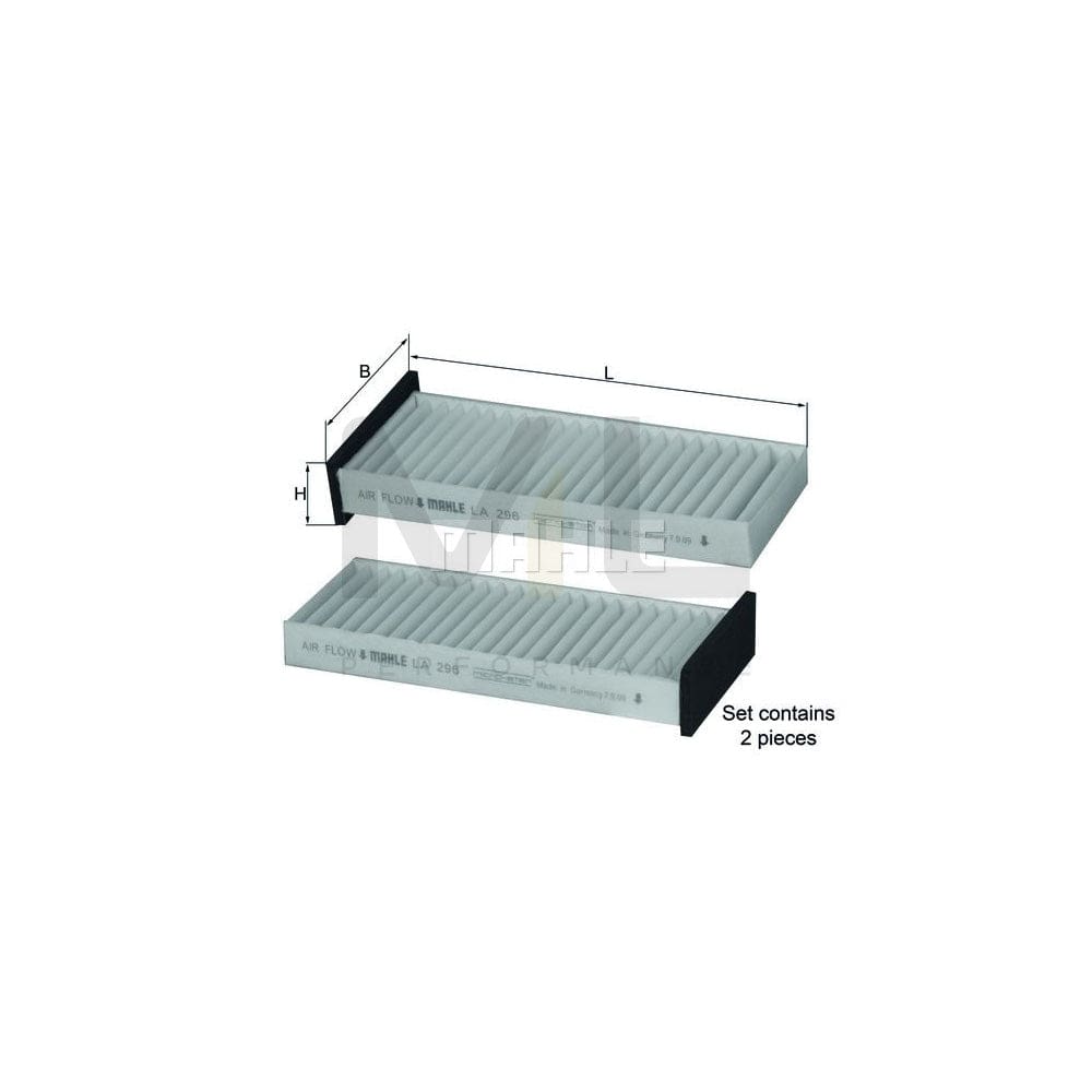 MAHLE ORIGINAL LA 296/S Pollen filter Particulate Filter | Performance Parts DirectCar Parts
