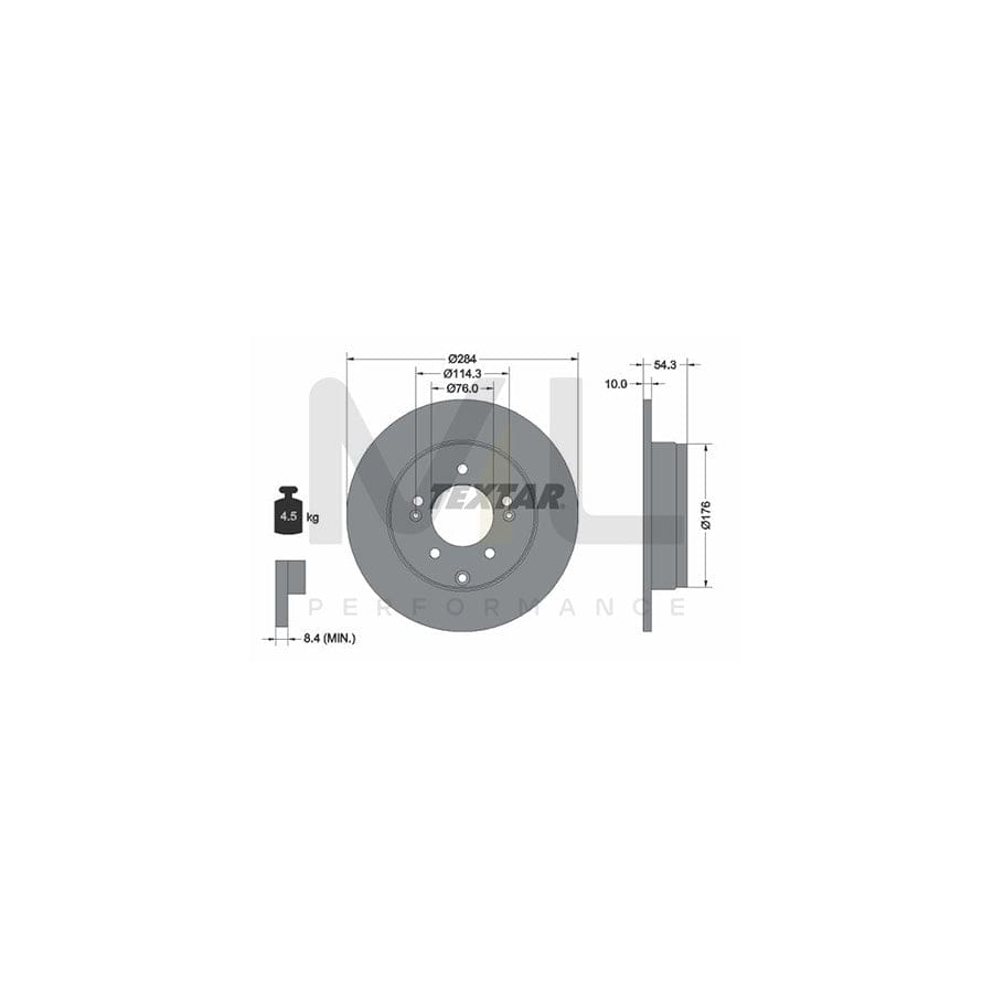 TEXTAR 92166600 Brake Disc Solid, without wheel hub, without wheel studs | Performance Parts Direct Car Parts