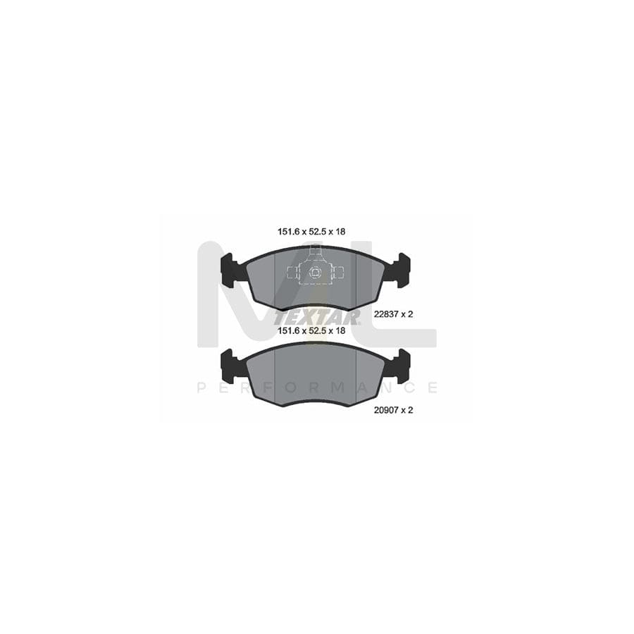TEXTAR 2090704 Brake pad set for FIAT STRADA not prepared for wear indicator | Performance Parts Direct Car Parts